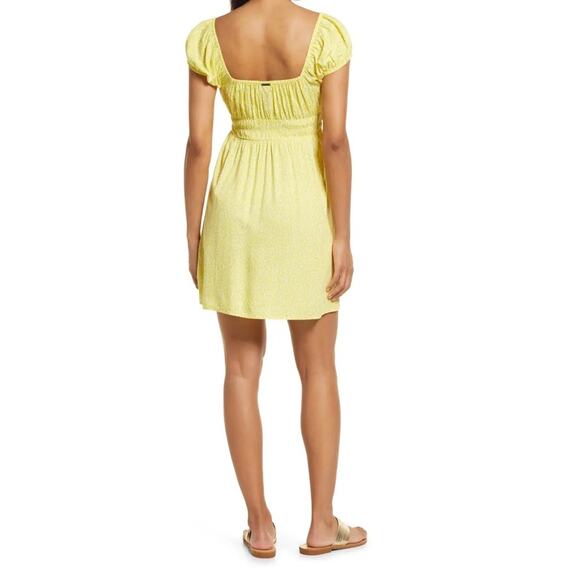 Billabong Yellow Wildflower Lightweight Flowy Minidress Mini Dress 10 M new nwt - Picture 7 of 12